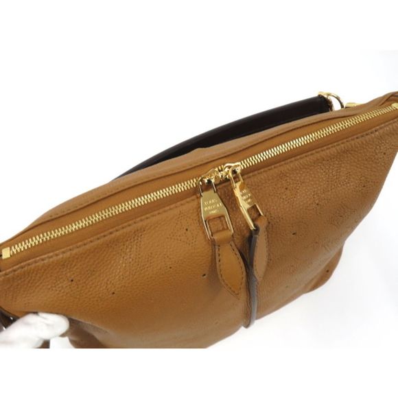 Louis Vuitton Selene PM 2 Way Handbag Monogram Mahina Leather Caramel Brown - Picture 9 of 10